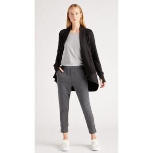 Quince French Terry Modal Cardigan Black Women's Sz L